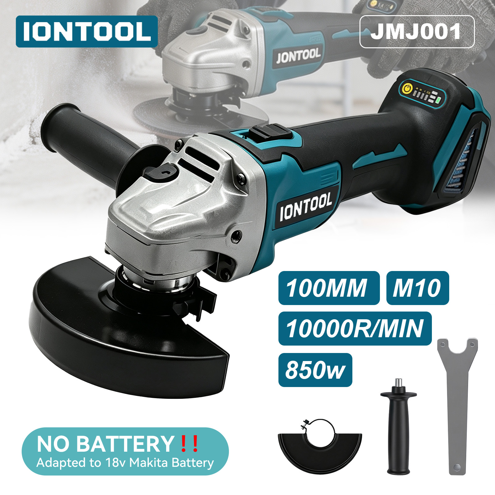 Brushless Grinder 100Mm 850W - Smerigliatrice Angolare IONTOOL 100mm 850W 10000RPM