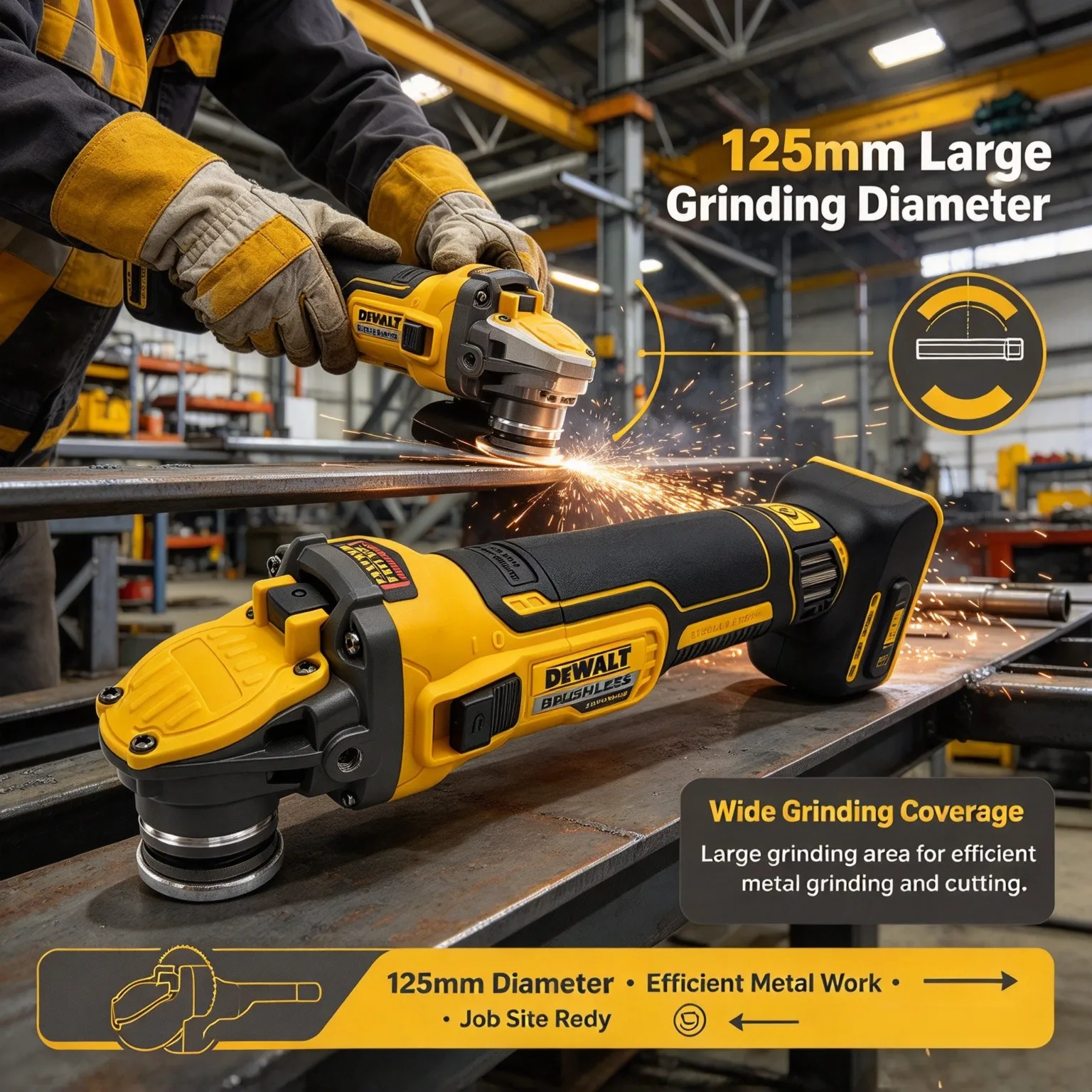 Cordless Angle Grinder 125Mm Brushless - DEWALT DCG409 Smerigliatrice Angolare a Batteria