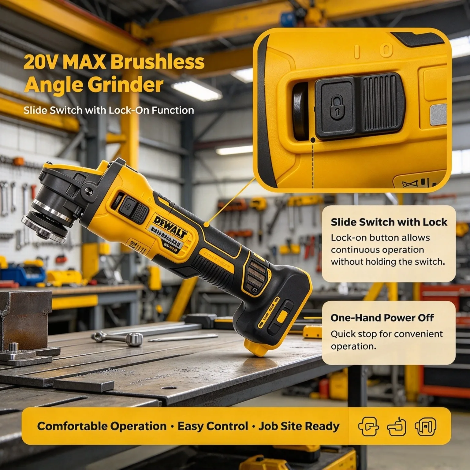Cordless Angle Grinder 125Mm Brushless - Smerigliatrice angolare DEWALT DCG409, utensile elettrico