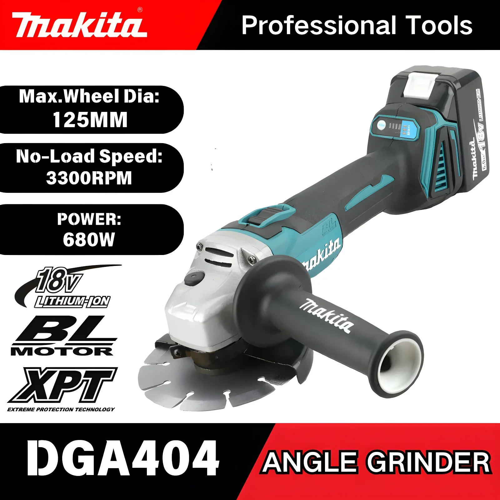 Cordless Angle Grinder 125Mm Brushless - Smerigliatrice angolare a batteria Makita 125