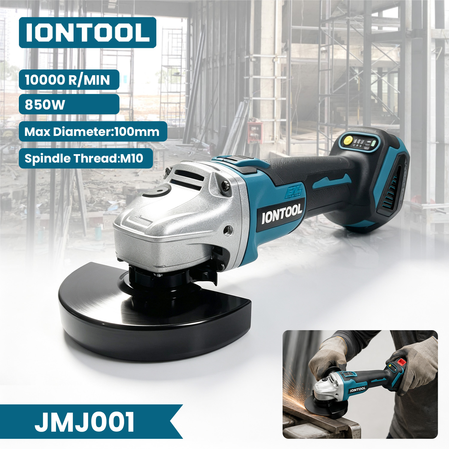 Brushless Grinder 100Mm 850W - Smerigliatrice Angolare Senza Spazzole e Senza