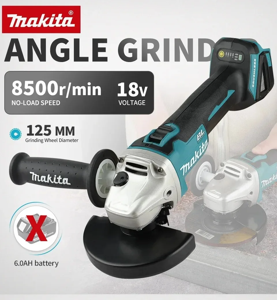 Cordless Angle Grinder 125Mm Brushless - Smerigliatrice angolare senza fili Makita DGA404,