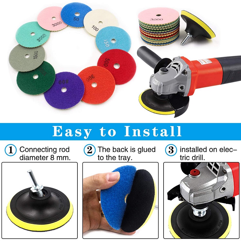 Grinder Polishing Pad Kit - A33Z-Set di 12 Tamponi Lucidanti da