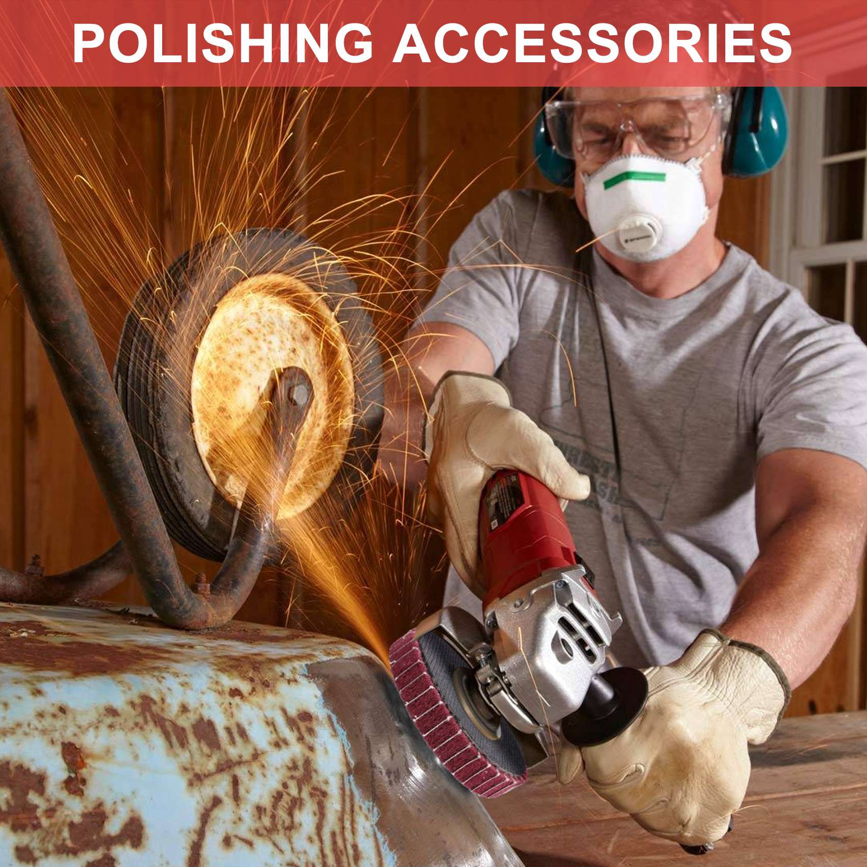 Angle Grinder Flap Disc Set - NUOVO 8PCS 4 pollici rosso e
