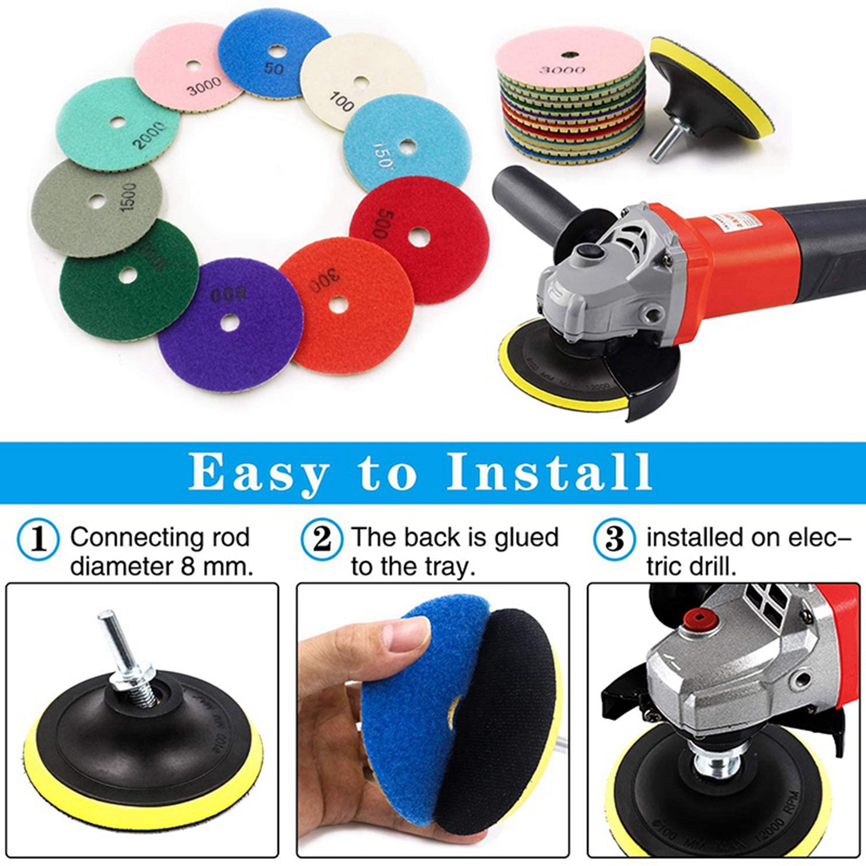 Set di dischi diamantati per l - Grinder Polishing Pad Kit recensione e prezzo